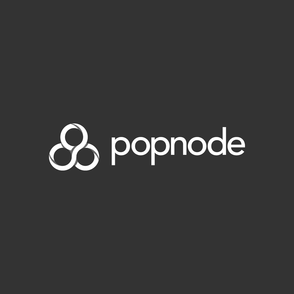 Popnode logotipo bianco